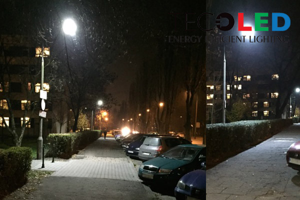 Lampy uliczne LED zastosowane do oświetlenia miasteczka studenckiego AGH 